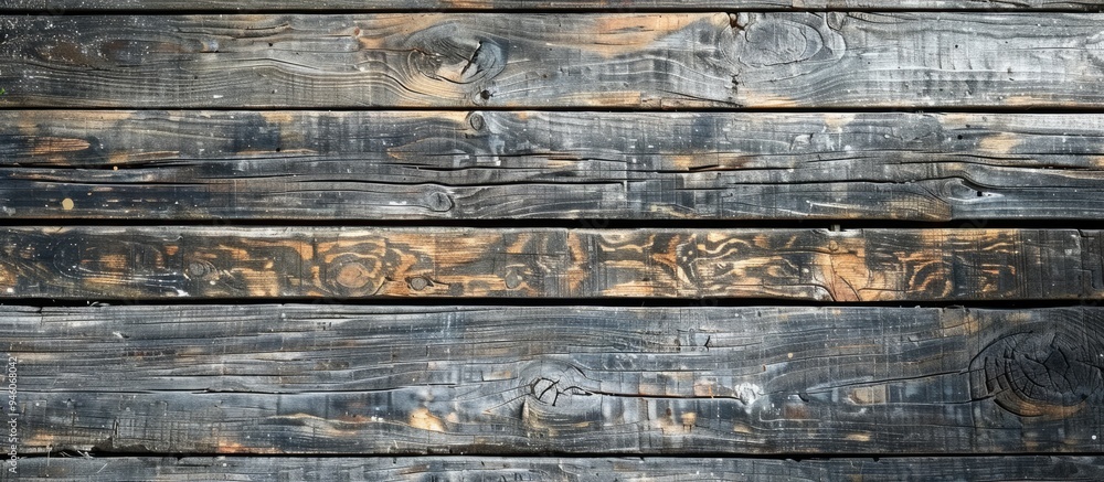 Aufkleber texture detail of weathered wood planks grunge backdrop of natural wood boards empty space. copy spa