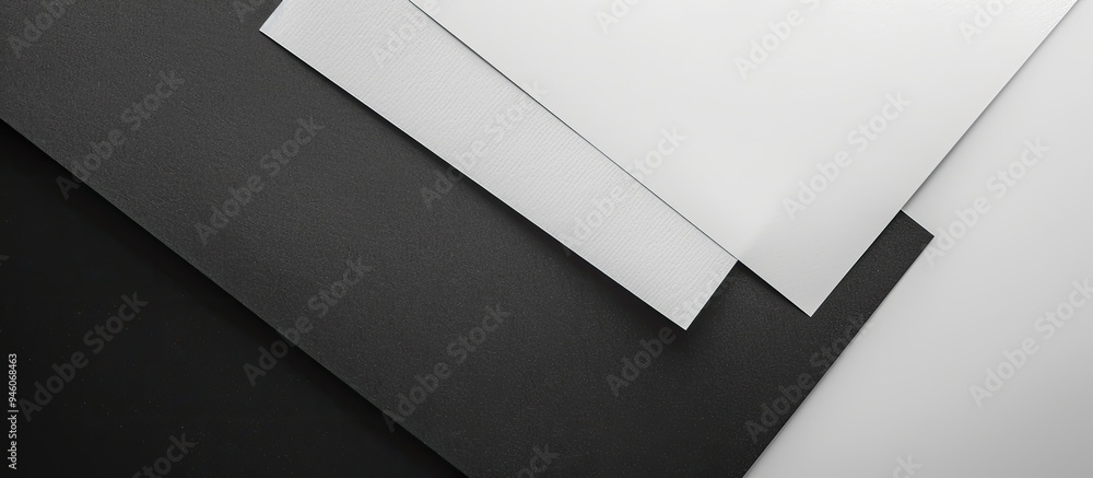 Poster gray white and black paper sheets background abstract monochrome paper mockup graphic design studio 
