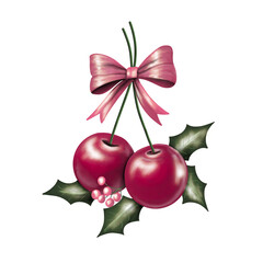 Cherry and bow illustration
