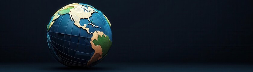 Fototapeta premium Globe divided by market sectors, global business competition landscape, 3D illustration