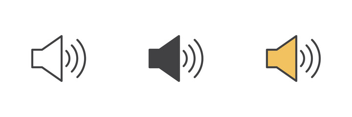 Sound volume different style icon set