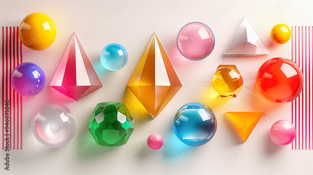 Aufkleber vibrant geometric shapes in a colorful abstract composition..