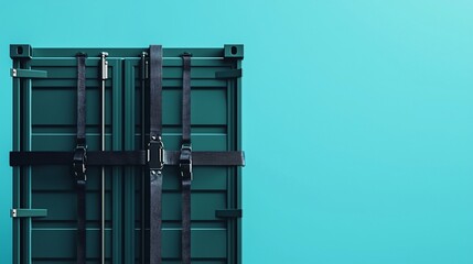 Ensuring Safe Transportation: Cargo Security and Strapping on Blue Background