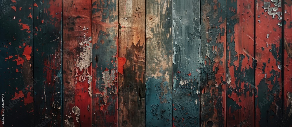 Poster aged paint on wood. copy space image. place for adding text and design