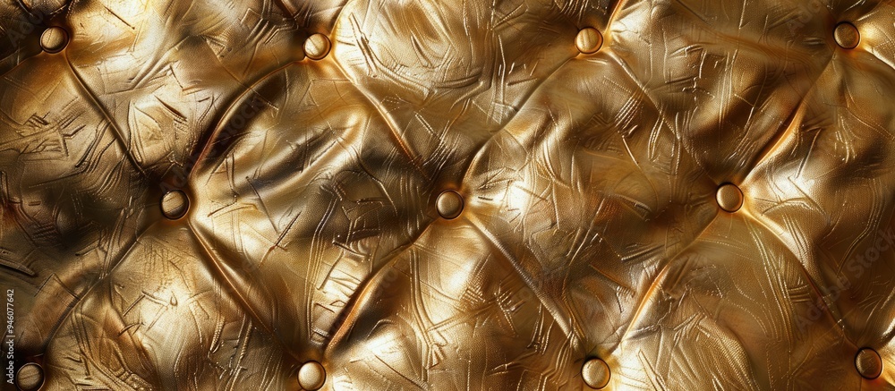 Poster close up of a golden leather texture background. copy space image. place for adding text and design