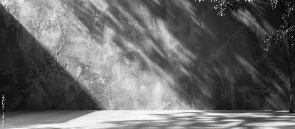 Poster the image of the wall serves as a background it features a black and white tone effect. copy space i