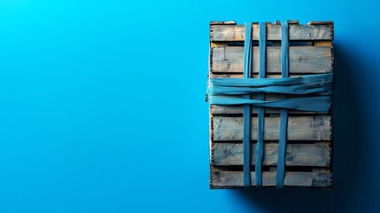 Ensuring Safe Transportation: Secure Cargo and Goods with Blue Background