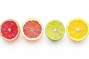 Citrus slices isolated on white background