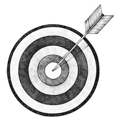 Png arrow and target sticker black and white