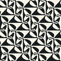 Black And White Ornate Optical Checked Pattern