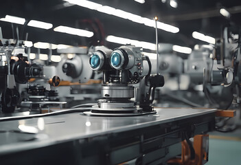 industrial robotic machine in a factory environment