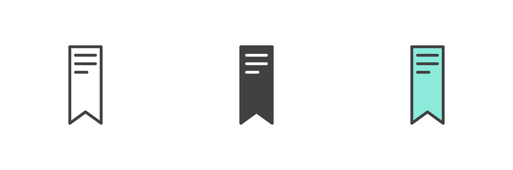 Bookmark different style icon set