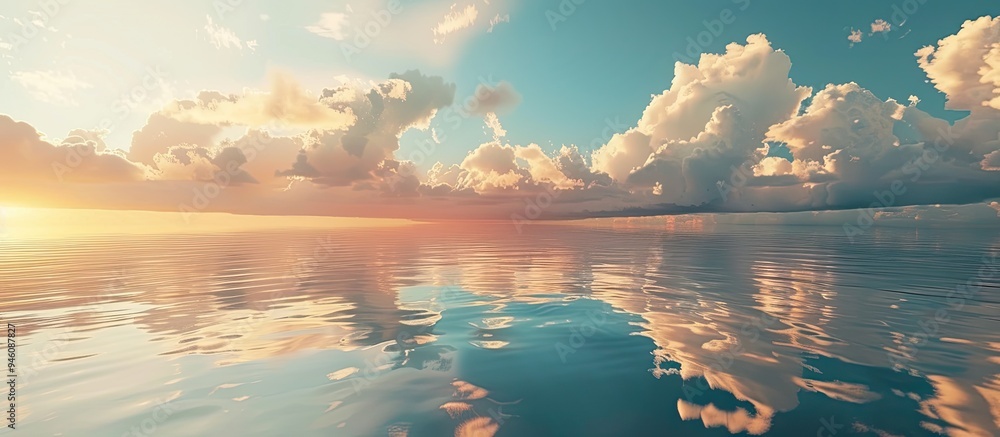 Poster striking sky featuring clouds. copy space image. place for adding text and design