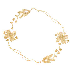 Png botanical frame gold effect clipart
