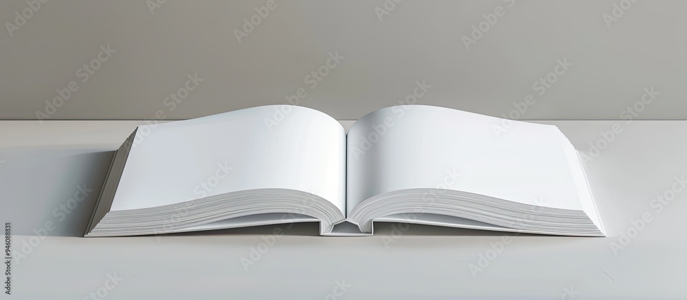 Poster empty clean white book on a softly shaded background. copy space image. place for adding text and de