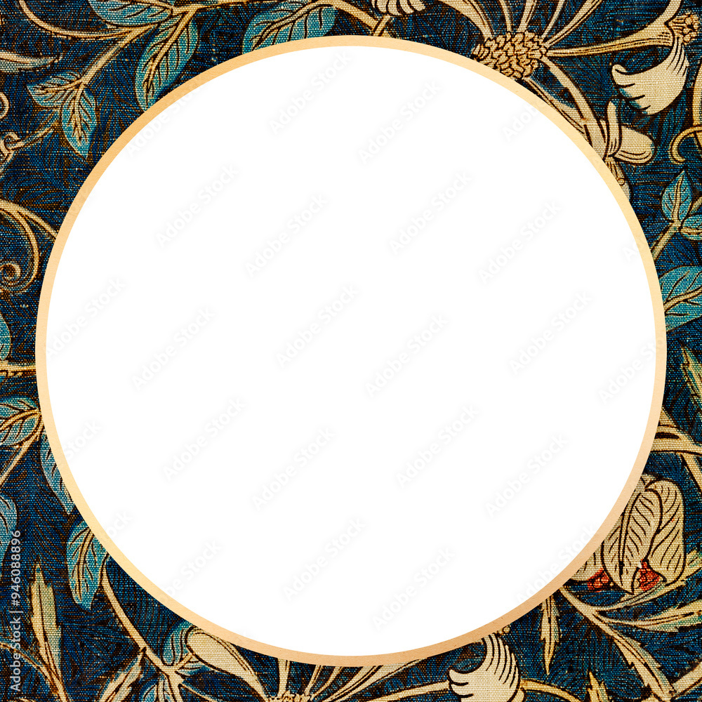 Sticker vintage honeysuckle flower frame png remix from artwork by william morris