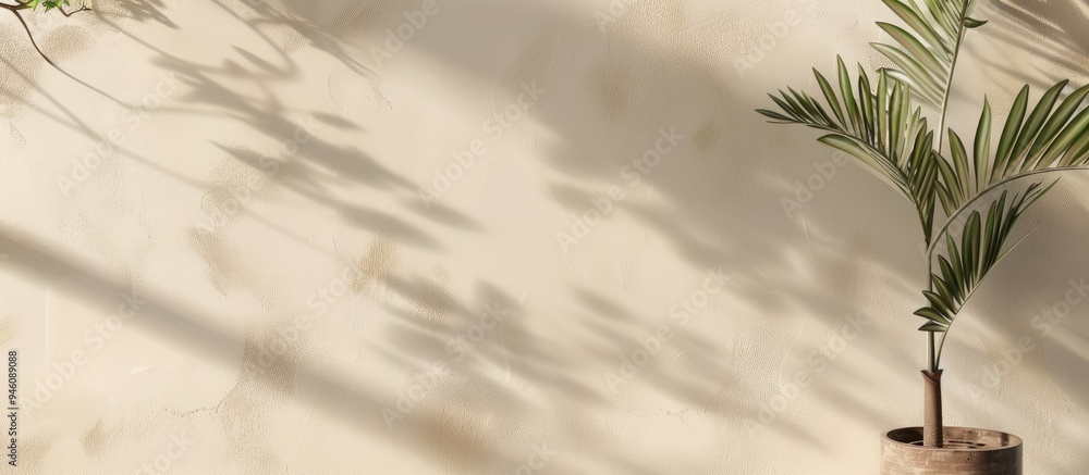 Poster mockup on a beige backdrop. copy space image. place for adding text and design