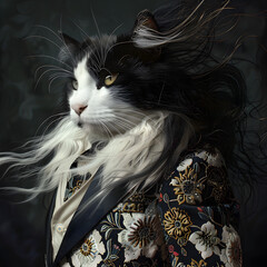 Fototapeta premium Portrait of a fashionable cat