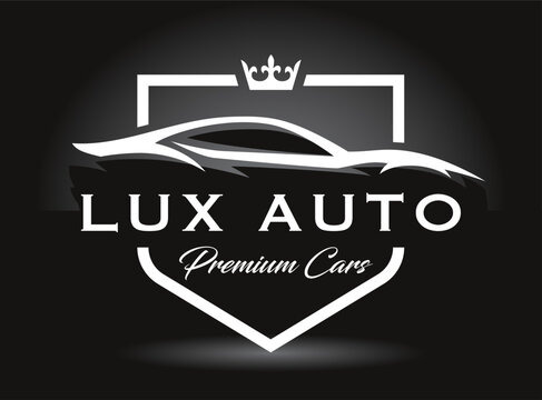 Majestic logo design representing a luxury auto dealership, showcasing sleek lines and elegance. Perfect for premium car brands highlighting opulence and sophistication.