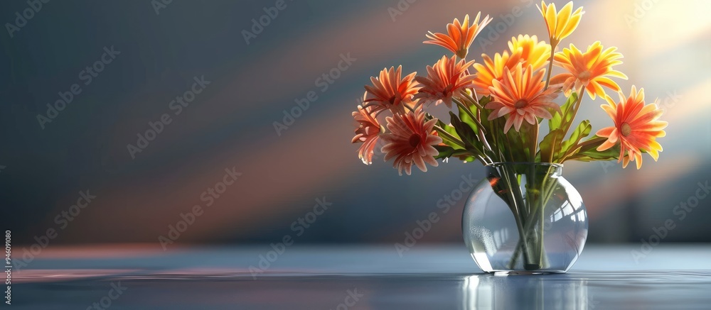 Aufkleber lovely bouquet in a vase. copy space image. place for adding text and design