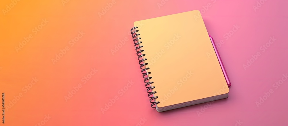 Poster notebook featuring a wish list on a colored background flat style concept of planning. copy space im