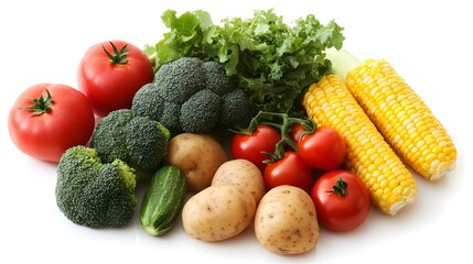 Poster of a pile of vegetables on a white background