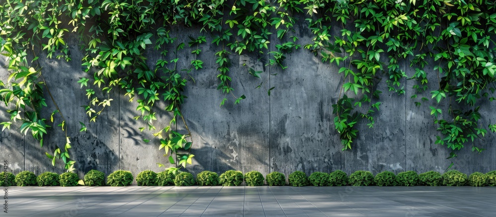 Poster verdant wall. copy space image. place for adding text and design