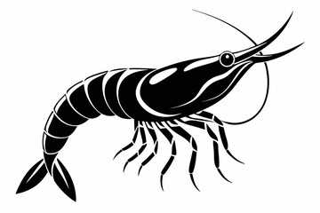 shrimp silhouette Vector art illustration