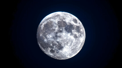 Obraz premium Full Moon Dark Blue Sky