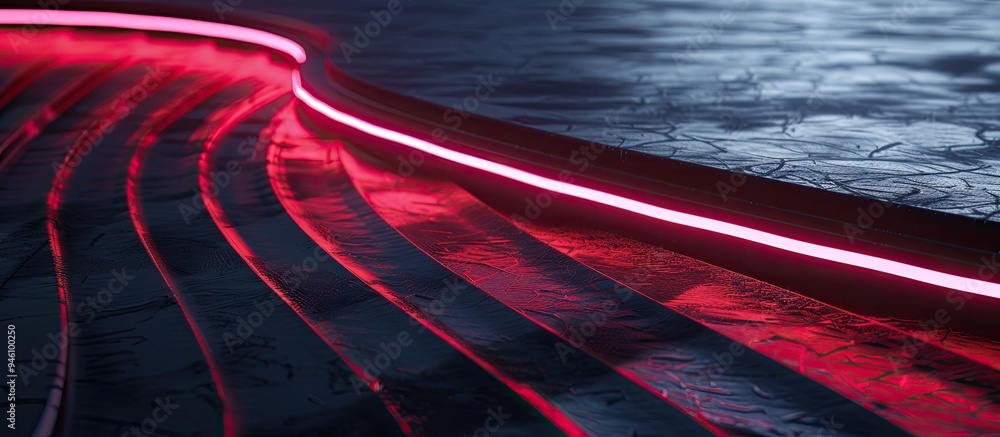 Poster light striped paths with erratic movements. copy space image. place for adding text and design
