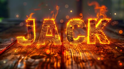 Naklejka premium Orange LED personalized name postcard perfect for decor.