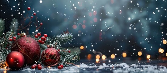 Christmas backdrop Selective emphasis. Copy space image. Place for adding text and design