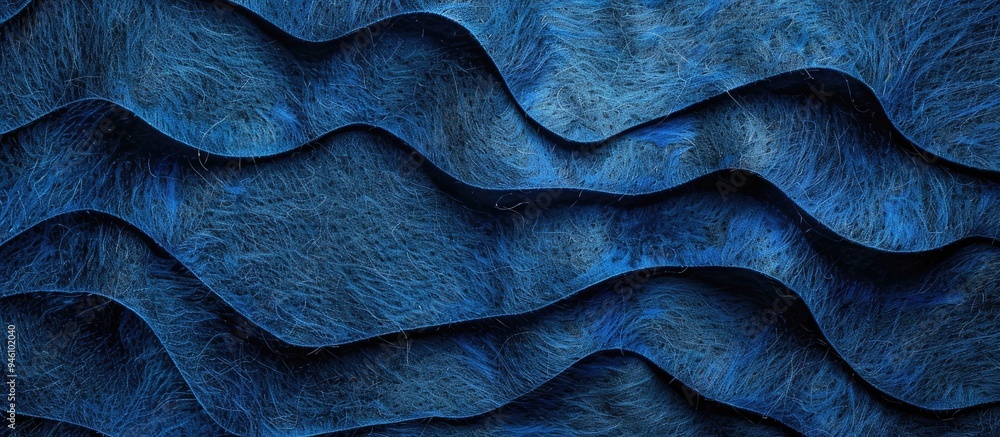 Poster rough felt pattern in blue color abstract background and texture for design purposes. copy space ima