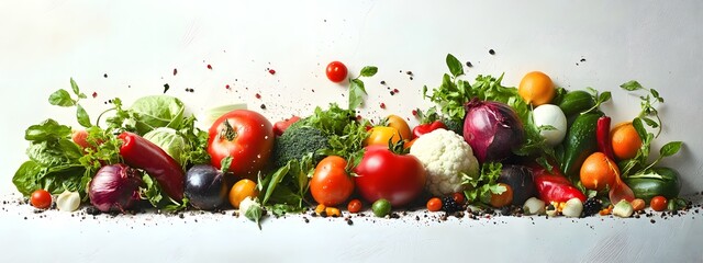 Poster of a pile of vegetables on a white background