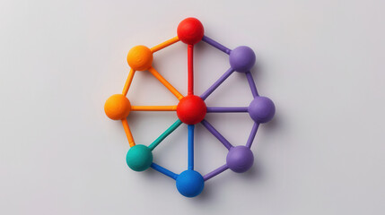 Vibrant Clay Style Networking Icon, an isolated 3D representation ideal for marketing materials, featuring a clean white background to enhance visual impact.