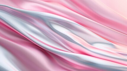 Obraz premium Abstract Pink and White Silk Fabric Background with Smooth Flowing Texture and Soft Gradient Colors