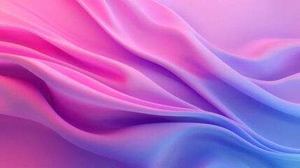 Obraz premium Abstract Gradient Background with Flowing Pink and Purple Fabric-Like Waves in Soft Light
