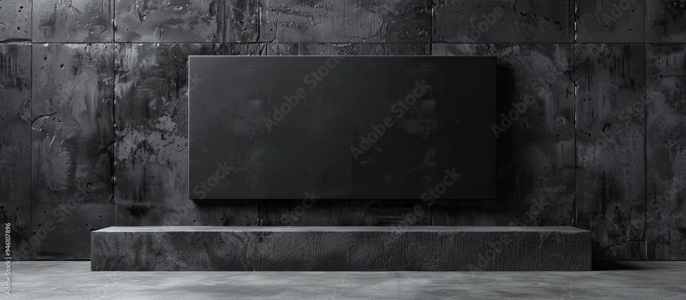 Poster black rectangular mockups set against a dark concrete background design features or portfolio copysp