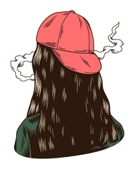 Smoking cigarette png sticker, transparent background © Rawpixel.com