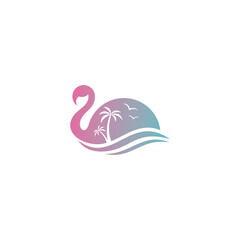 swan beach simple sleek creative geometric modern logo design
