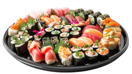 Sushi set on a plate