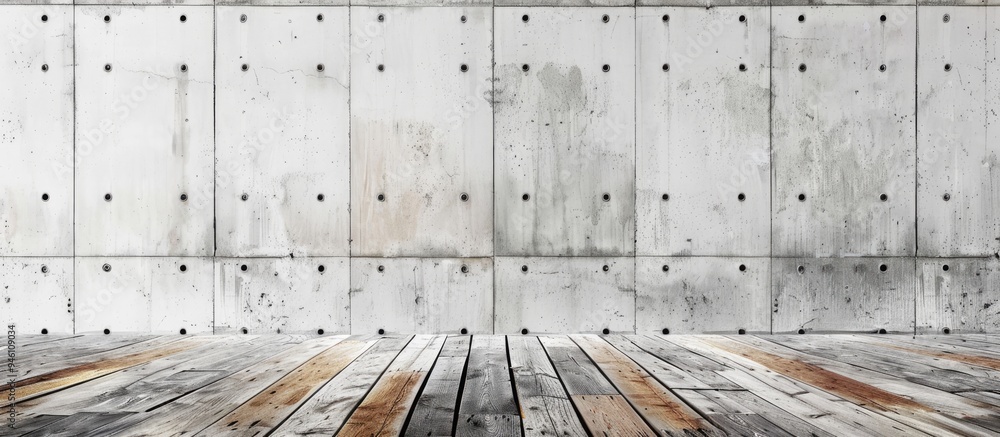 Aufkleber concrete with a wooden structure. copy space image. place for adding text and design