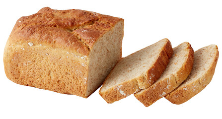 sliced ​​bread cut out isolated transparent background