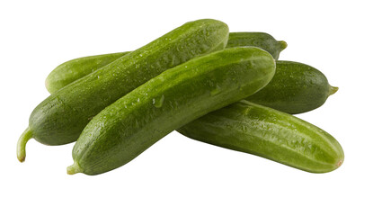 fresh cucumber cut out isolated transparent background