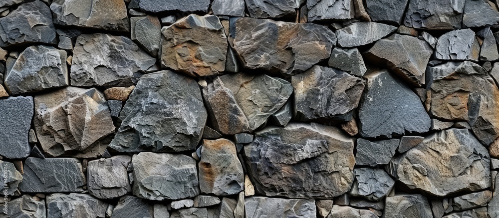 Poster gray backdrop the building s stone wall. copy space image. place for adding text and design