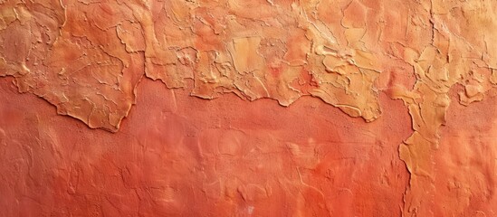 Terracotta colored painted stucco wall Background texture. Copy space image. Place for adding text and design