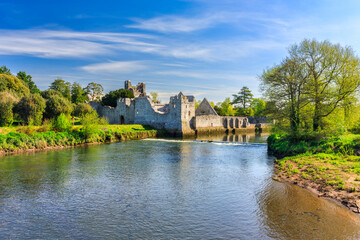 Ruins of the Desmond castle in Adare at summer, Co. Limerick. Ireland