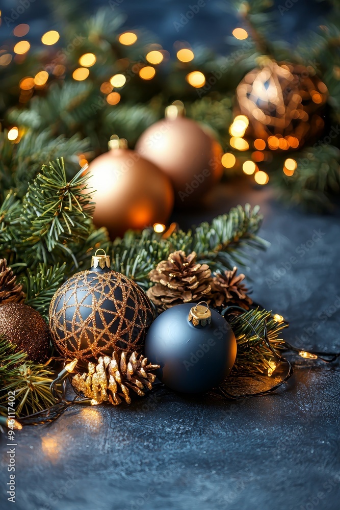 Poster abstract background with bokeh on new year's eve. stock-generated image.