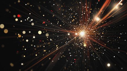 Naklejka premium Abstract light explosion and network points, dot, earth's surface, digital background Innovation network points Earth's surface wave background digital wave information technology background