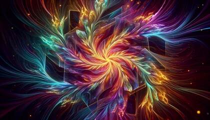 Radiant Abstraction on Fire 4K HDR Ultra HD Wallpaper